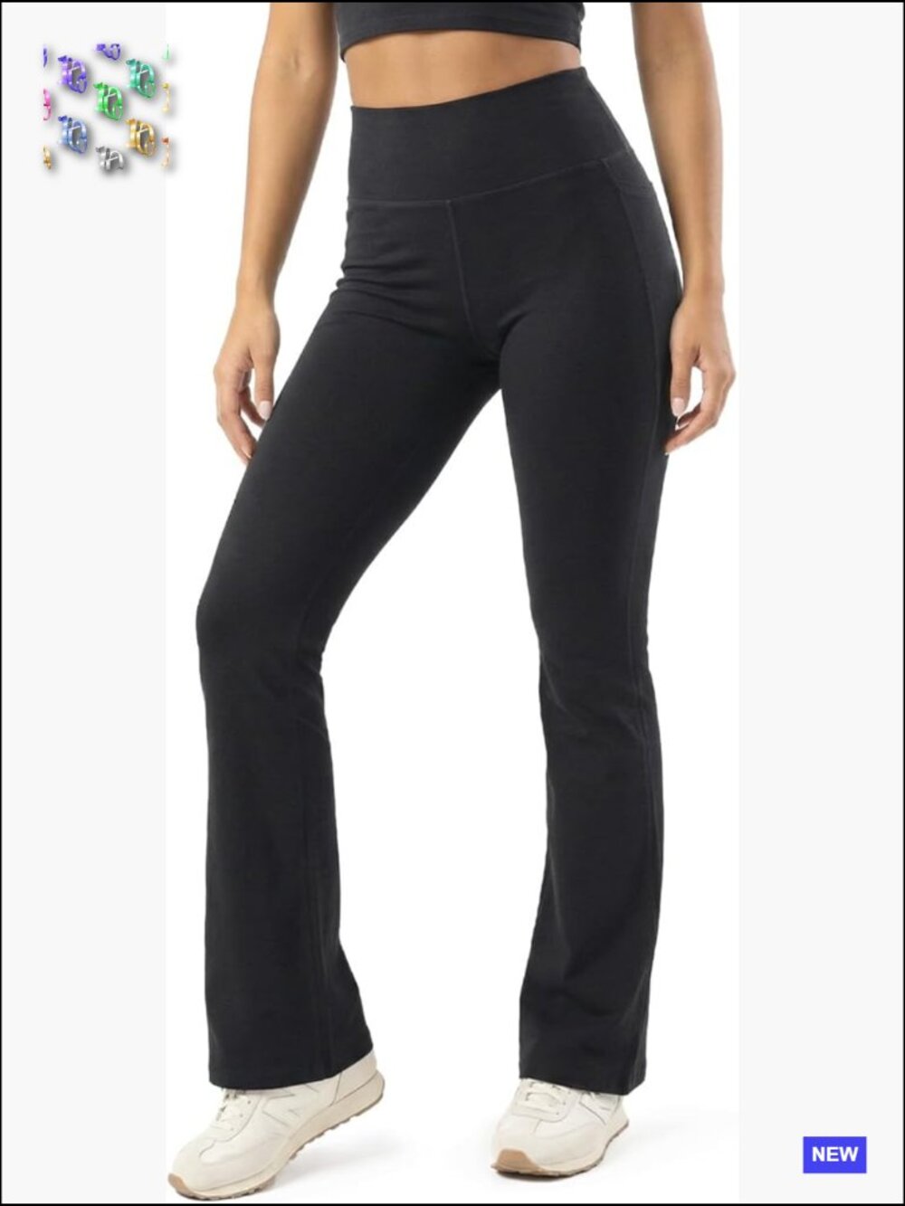Tall Cotton Flare Leggings with Pockets High Waist Yoga Pants Extra Long